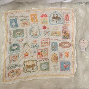 ANTHROPOLOGIE X MAEVE Cotswold Printed Bandana Scarf in Creme